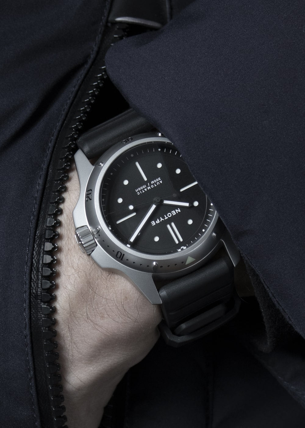 Bracelet FKM couleur noir pour montres automatique homme