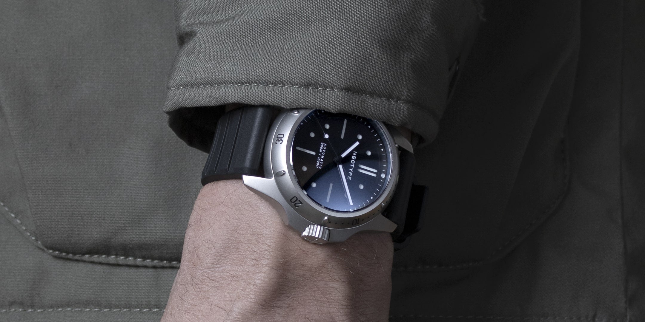 Bracelet noir de montres pour homme FKM