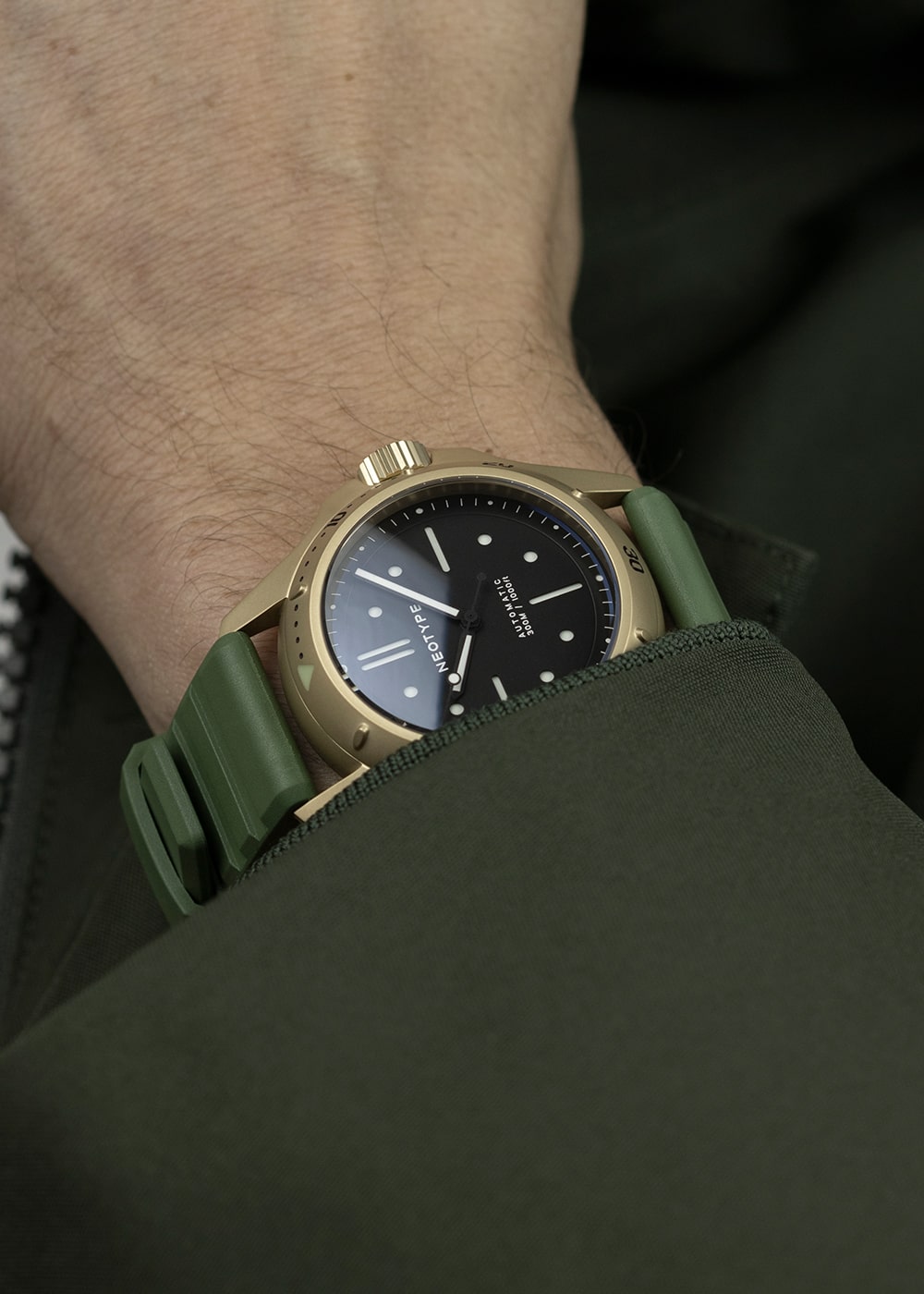 Bracelet vert caoutchouc FKM pour montres d'homme