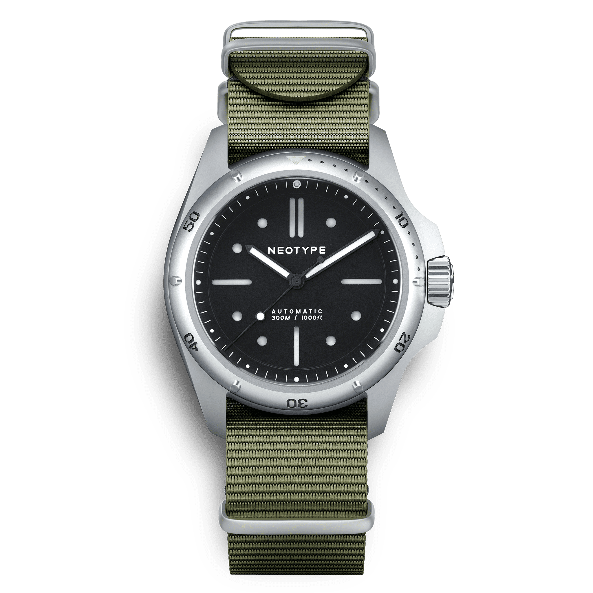 LM01 Type D - Acier / Noir | NEOTYPE WATCHES montre pour homme