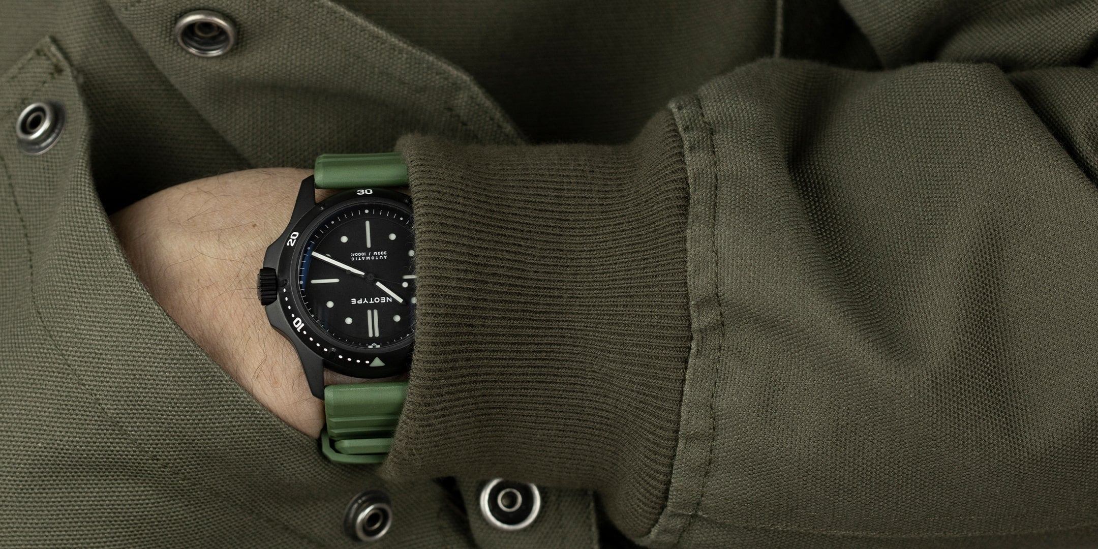 Bracelet de couleur verte pour montres de plongée pour homme 