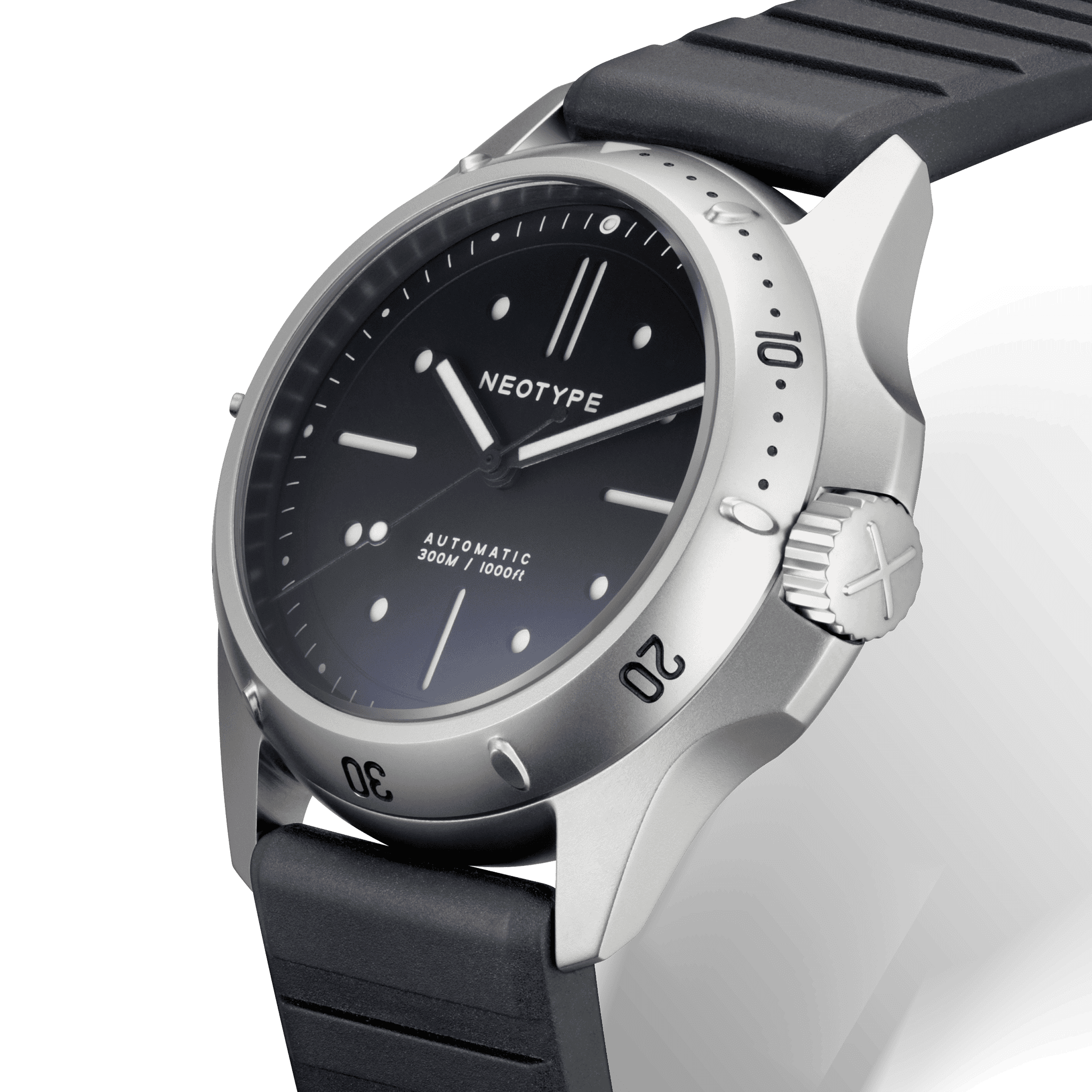 LM01 Type D - Acier / Noir | NEOTYPE WATCHES montre de plongée homme