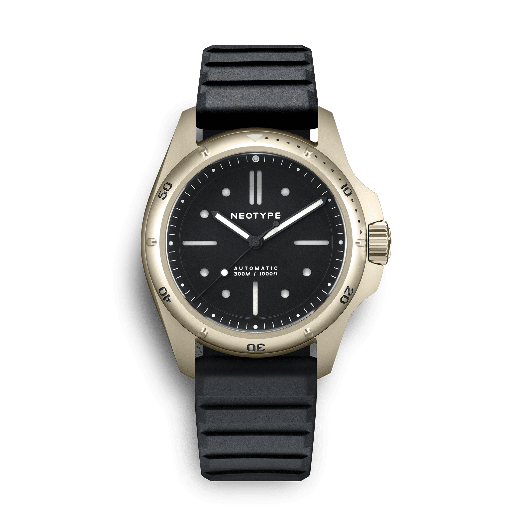 LM01 Type D - Acier PVD Or / Noir | NEOTYPE WATCHES montre de luxe homme